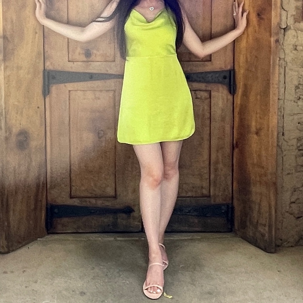 Aritzia Sunday Best Mini Dress Lime Green in Size S